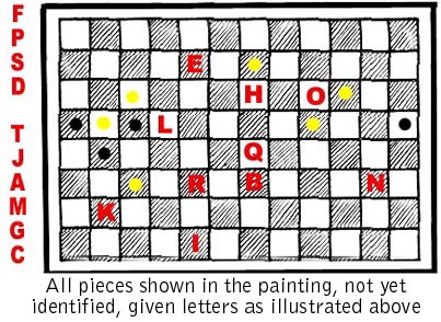 Chess Pieces isolated from van Leyden's painting